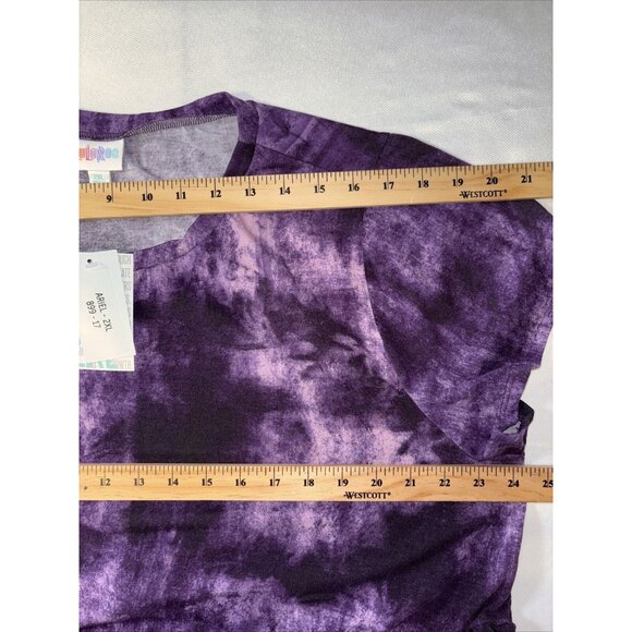 NWT Lularoe Ariel Purple Blue Three Tier Summer Stretch Dress Pockets Sz 2XL - Picture 13 of 16